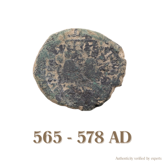 Justin II Follis • Byzantine Empire • 1 Bronze Coin • 565-578 AD