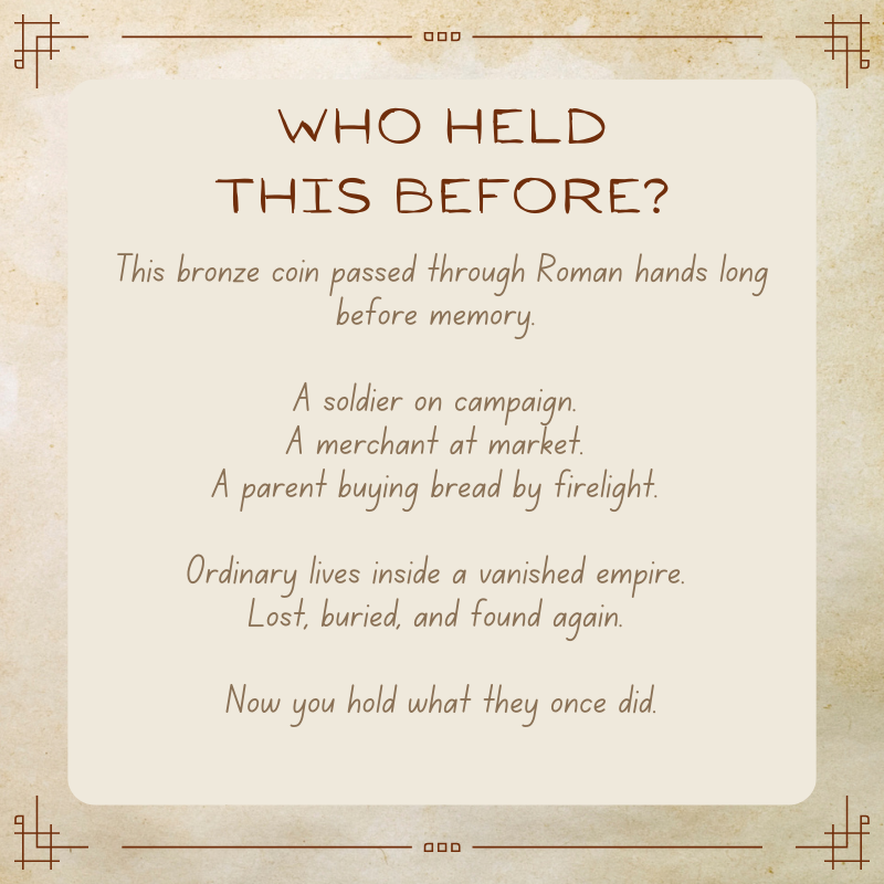 1 Ancient Roman Bronze Coin • Roman Empire • 27 BC-476 AD