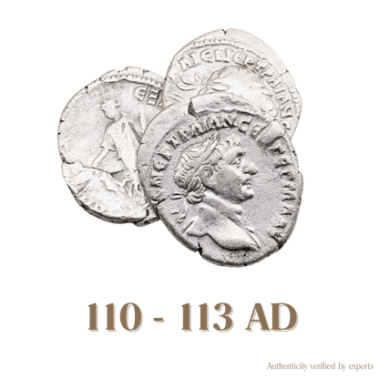 Trajan Drachm • Roman Empire • 1 Silver Coin • 110-114 AD
