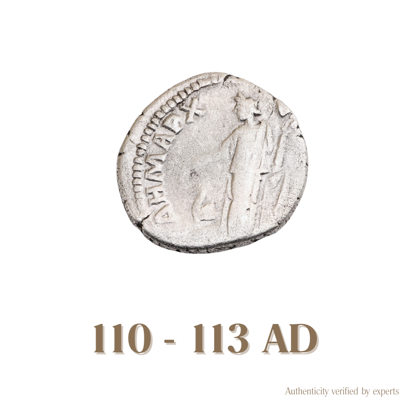 Trajan Drachm • Roman Empire • 1 Silver Coin • 110-114 AD