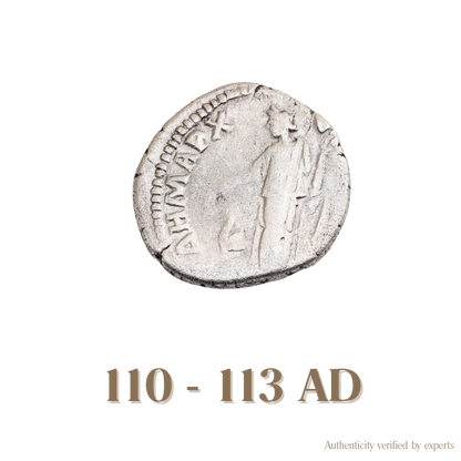 Trajan Drachm • Roman Empire • 1 Silver Coin • 110-114 AD