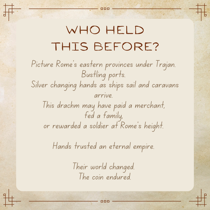 Trajan Drachm • Roman Empire • 1 Silver Coin • 110-114 AD