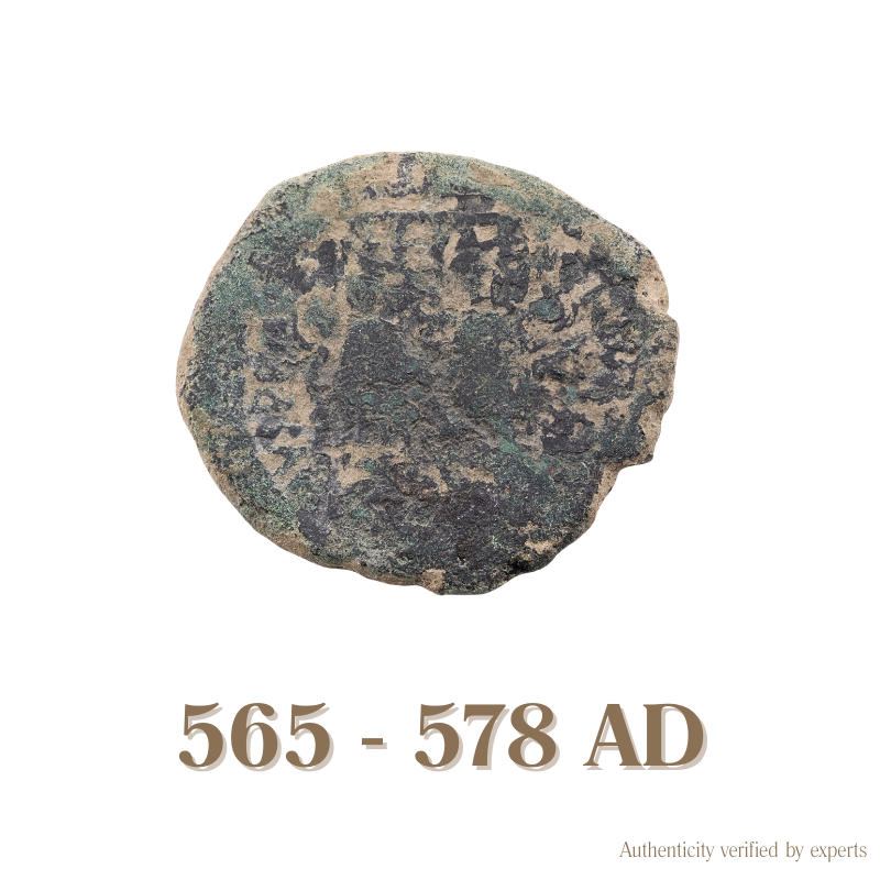 Justin II Follis • Byzantine Empire • 1 Bronze Coin • 565-578 AD