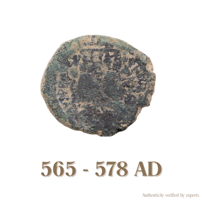 Justin II Follis • Byzantine Empire • 1 Bronze Coin • 565-578 AD