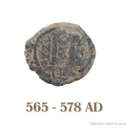 Justin II Follis • Byzantine Empire • 1 Bronze Coin • 565-578 AD