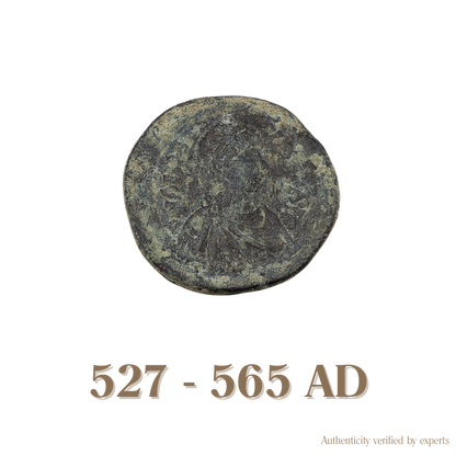 Justinian I Follis • Byzantine Empire • Bronze Coin • 527-565 AD