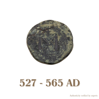 Justinian I Follis • Byzantine Empire • Bronze Coin • 527-565 AD