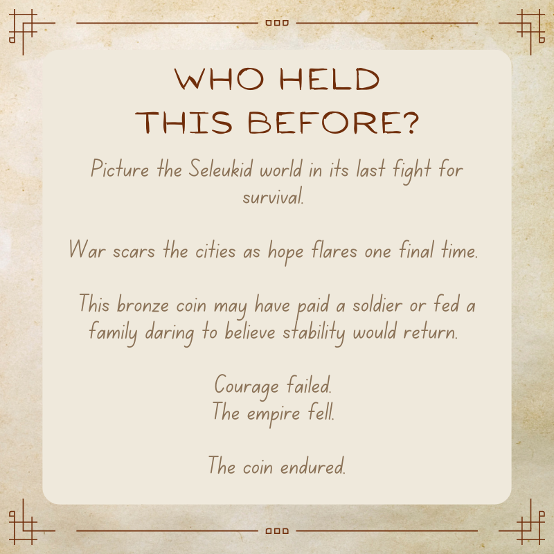 Antiochos VII Euergetes Sidetes • Seleukid Kingdom • Bronze • 138-129 BC