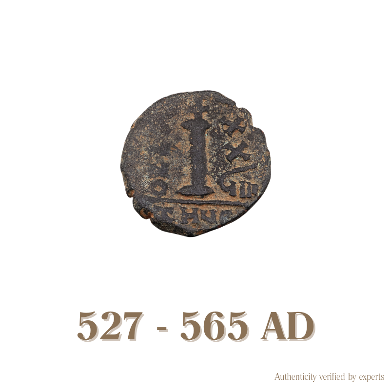 Justinian I Decanummium • Byzantine Empire • Bronze Coin • 527-565 AD