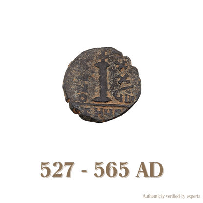 Justinian I Decanummium • Byzantine Empire • Bronze Coin • 527-565 AD