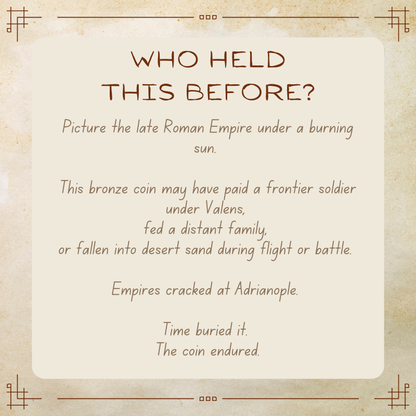 Valens Original Desert Patina • Roman Empire • Bronze Coin • 364-378 AD