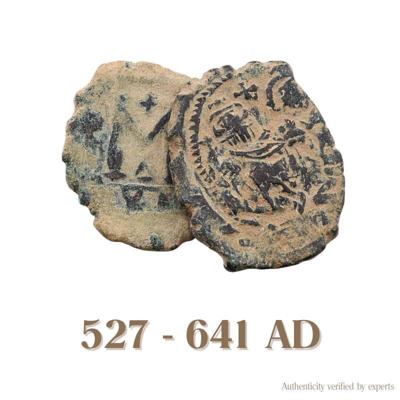 Byzantine Bronze Follis • Byzantine Empire • 1 Bronze Coin • 527-641 AD
