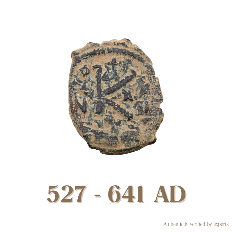 Byzantine Bronze Follis • Byzantine Empire • 1 Bronze Coin • 527-641 AD