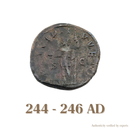 Philip II Sestertius • Roman Empire • Bronze Coin • 244-246 AD